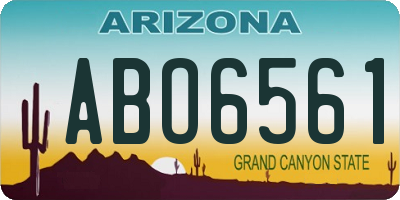 AZ license plate ABO6561