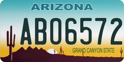 AZ license plate ABO6572
