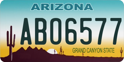 AZ license plate ABO6577