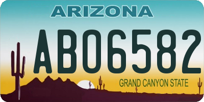 AZ license plate ABO6582
