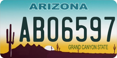 AZ license plate ABO6597