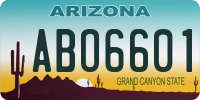 AZ license plate ABO6601