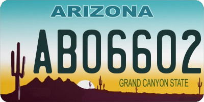 AZ license plate ABO6602