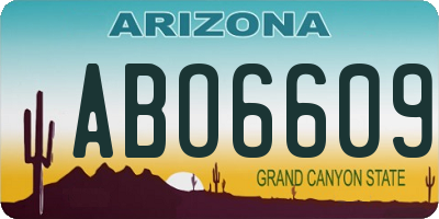 AZ license plate ABO6609