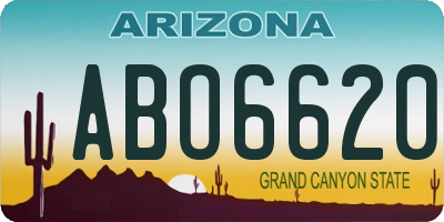 AZ license plate ABO6620