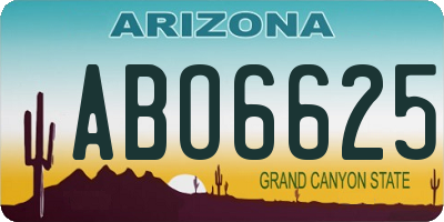AZ license plate ABO6625