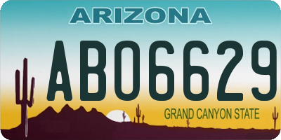 AZ license plate ABO6629