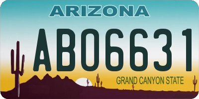 AZ license plate ABO6631