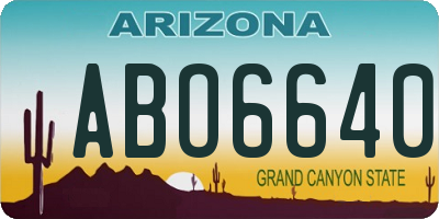 AZ license plate ABO6640