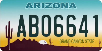 AZ license plate ABO6641