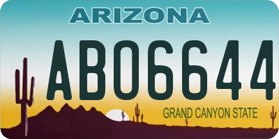 AZ license plate ABO6644