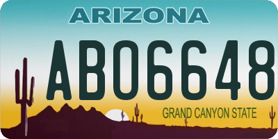 AZ license plate ABO6648