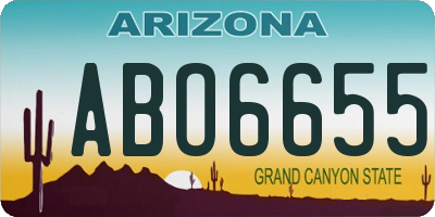AZ license plate ABO6655