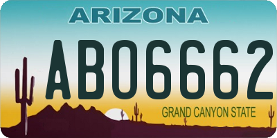 AZ license plate ABO6662