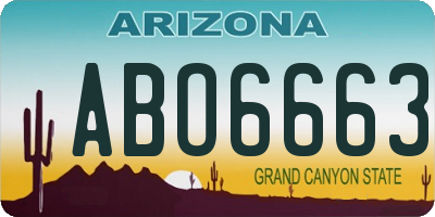AZ license plate ABO6663
