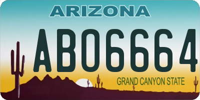 AZ license plate ABO6664