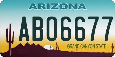 AZ license plate ABO6677