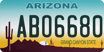 AZ license plate ABO6680