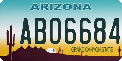 AZ license plate ABO6684