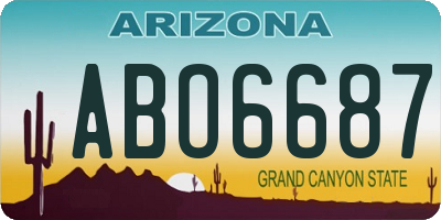 AZ license plate ABO6687