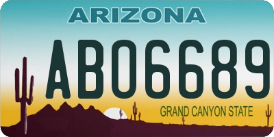 AZ license plate ABO6689