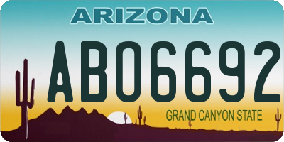 AZ license plate ABO6692