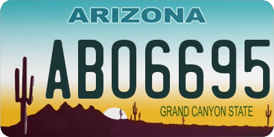 AZ license plate ABO6695