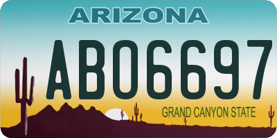 AZ license plate ABO6697