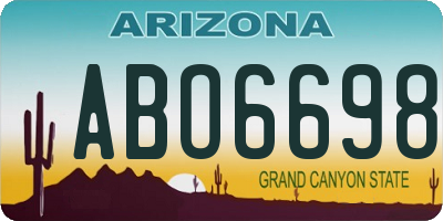 AZ license plate ABO6698