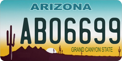 AZ license plate ABO6699