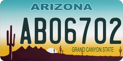 AZ license plate ABO6702
