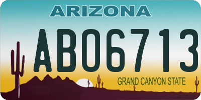 AZ license plate ABO6713