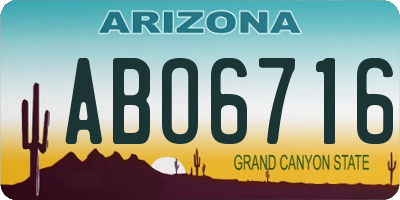 AZ license plate ABO6716