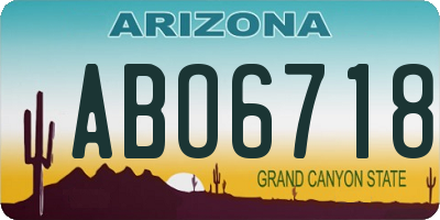AZ license plate ABO6718