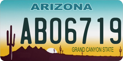 AZ license plate ABO6719