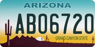 AZ license plate ABO6720