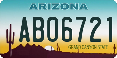 AZ license plate ABO6721