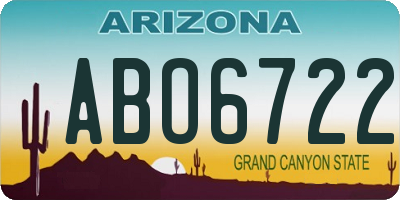 AZ license plate ABO6722