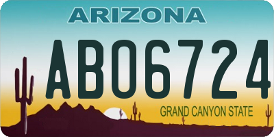 AZ license plate ABO6724