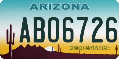 AZ license plate ABO6726