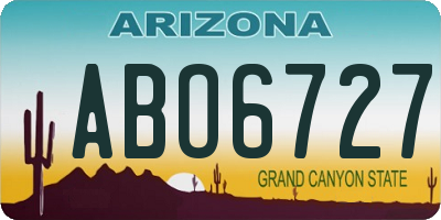 AZ license plate ABO6727