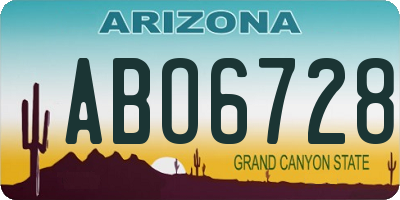 AZ license plate ABO6728