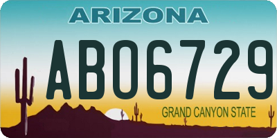 AZ license plate ABO6729