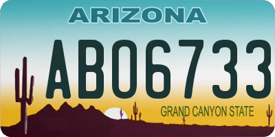 AZ license plate ABO6733