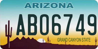AZ license plate ABO6749