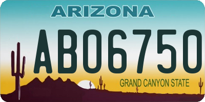 AZ license plate ABO6750