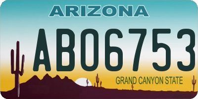 AZ license plate ABO6753