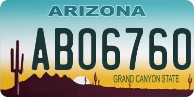 AZ license plate ABO6760