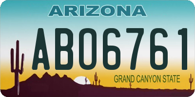 AZ license plate ABO6761