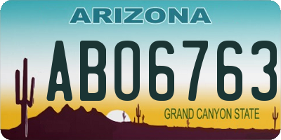AZ license plate ABO6763